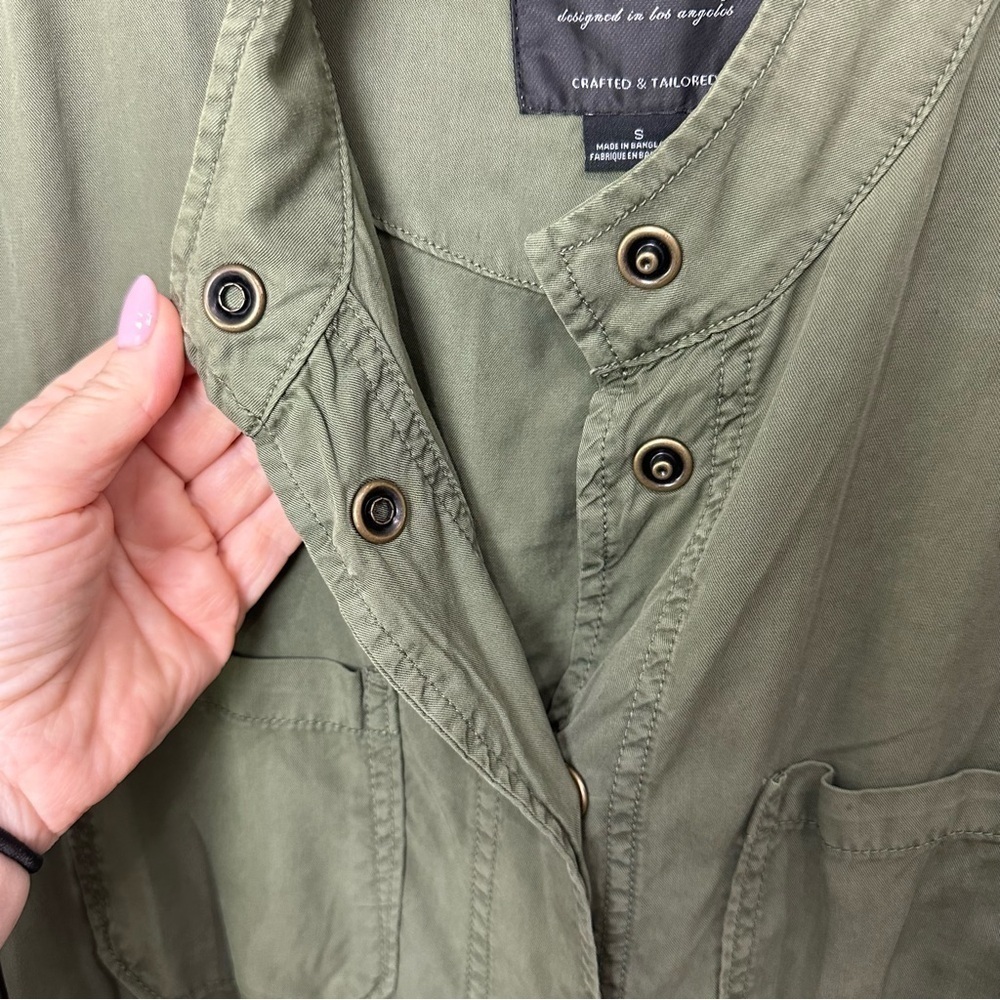 Sanctuary Utility Jacket Green Snap Roll Tab - Picture 7 of 9